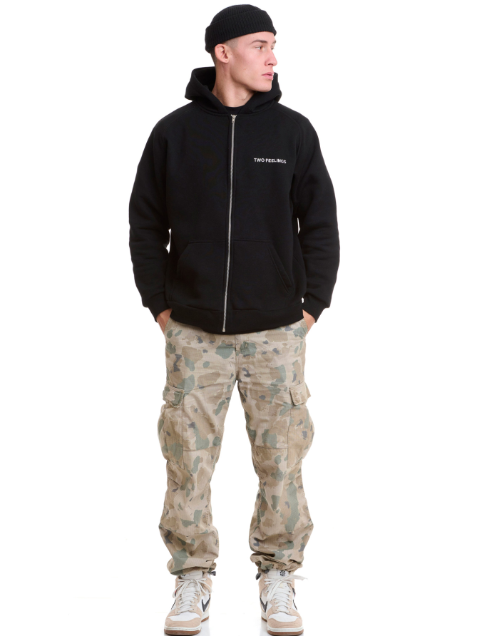 Faces Zip hoodie Black 2