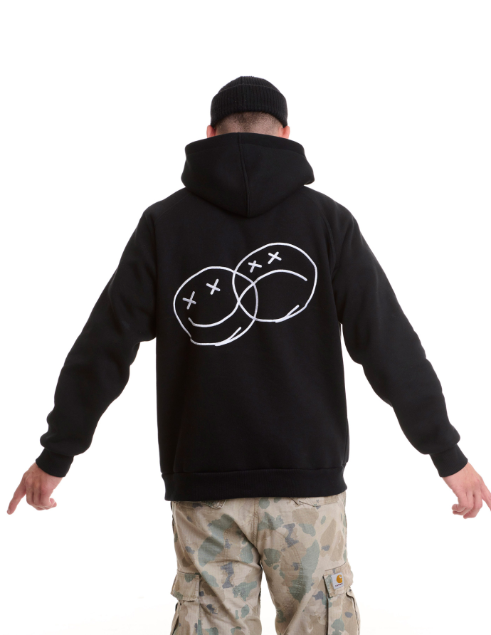 Faces Zip hoodie Black